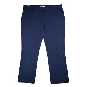 Tory Burch Navy Blue Cotton Crepe Mid-rise dress pant